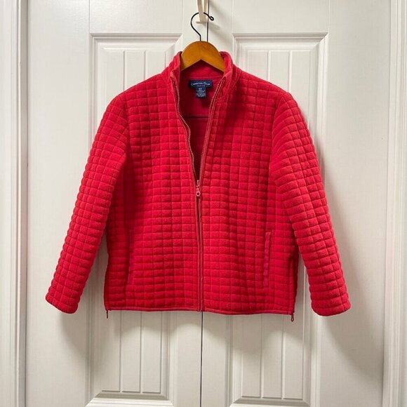 Charter Club Vintage Red Quilted Fleece Jacket – SP - Picture 1 of 9